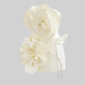 Sierra Darien Voluminous Flower Design Dress - Ivoire